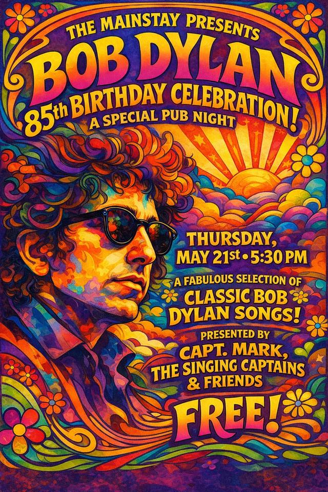 BOB DYLAN 85th BIRTHDAY TRIBUTE – SPECIAL PUB NITE<br>530pm