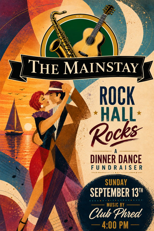 Rock Hall Rocks Dinner Dance<br>4pm<br>$125