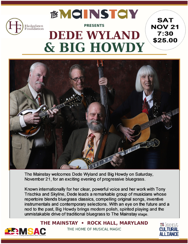 Bluegrass – Dede Wyland and Big Howdy<br>730PM<br>$25