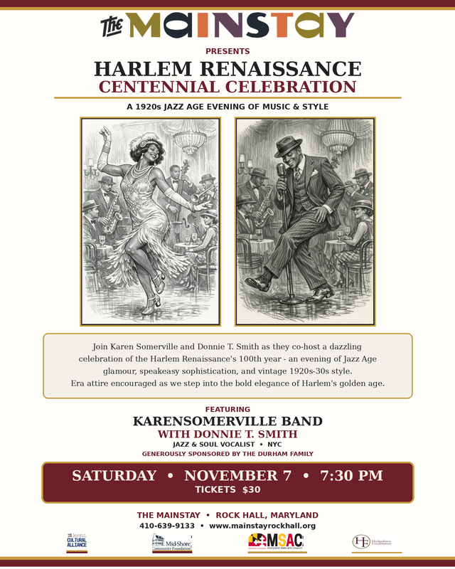 Harlem Renaissance Centennial-Jazz Age Celebration<br>730PM<br>$30